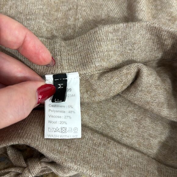 MOTF Cashmere Blend Knitted Drawstring Closure Contrast Trim Shorts Size M - Picture 3 of 7